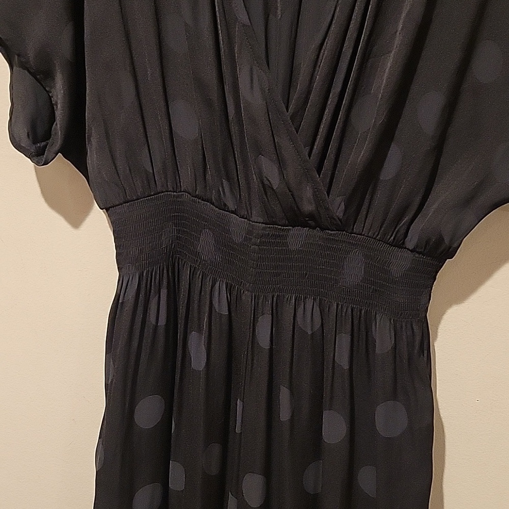 ❤️ MADEWELL WRAP FRONT SMOCK-WAIST JUMPSUIT IN SATIN DOT JACQUARD, XXS - Picture 7 of 13